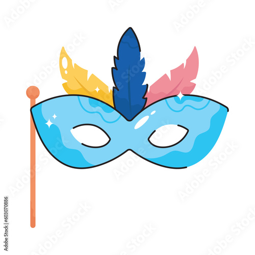 Eye Mask doodle filled vector outline Sticker. EPS 10 file