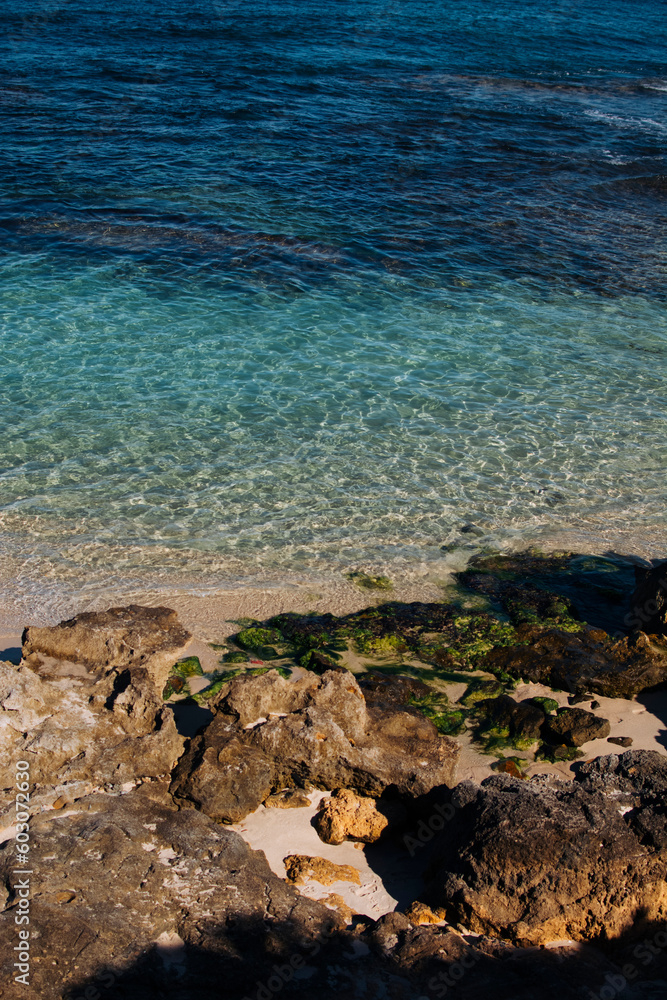 Beautiful blue ocean with rocks Beautiful blue ocean with rocks