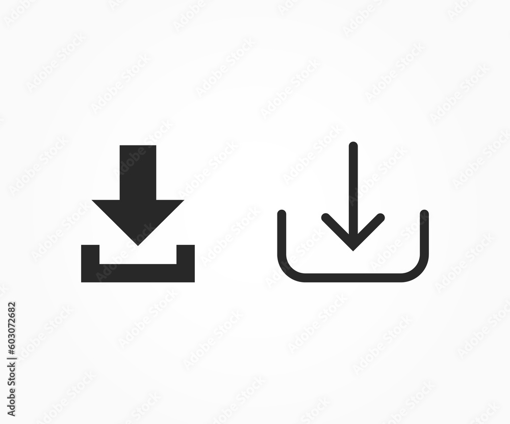 Download button vector. Download icon set. Download symbol set Download button vector. Download icon set. Download symbol set