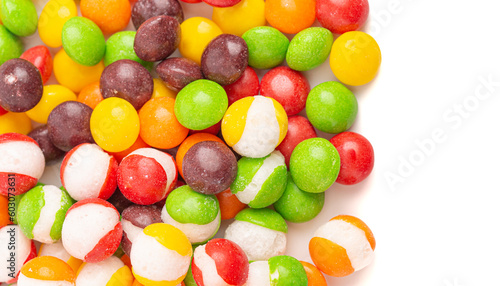 Freeze Dried Rainbow Candy on a White Background © pamela_d_mcadams