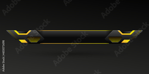 Abstract black and yellow game gui lower third title banner template