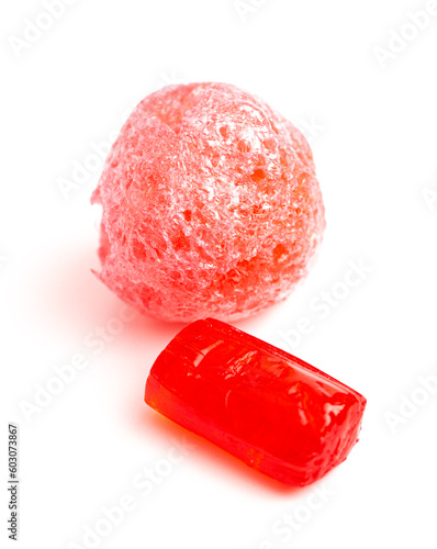 Freeze Dried Fruit Flavored Candy Isolated on a White Background