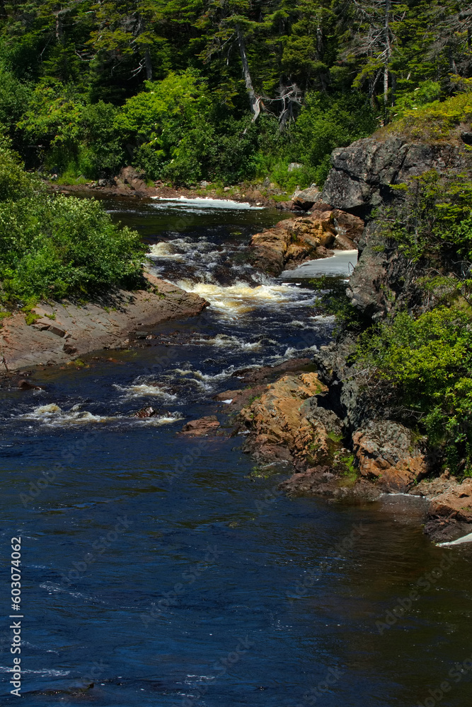 Lovely Rocky River Fishway in Newfoundland, Canada