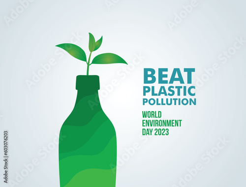 #BeatPlasticPollution, World Environment day concept 2023 vector background. 