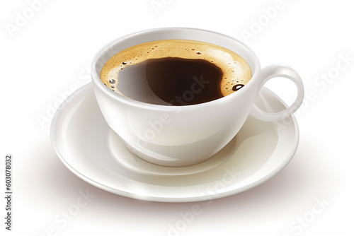 Cup of coffee isolated on white background. Espresso. Generative ai