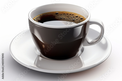 Coffee cup isolated on white background. 3D illustration. Generative ai