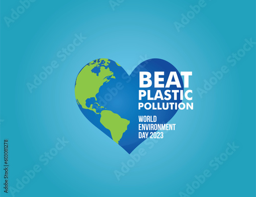 #BeatPlasticPollution, World Environment day concept 2023 vector background. 