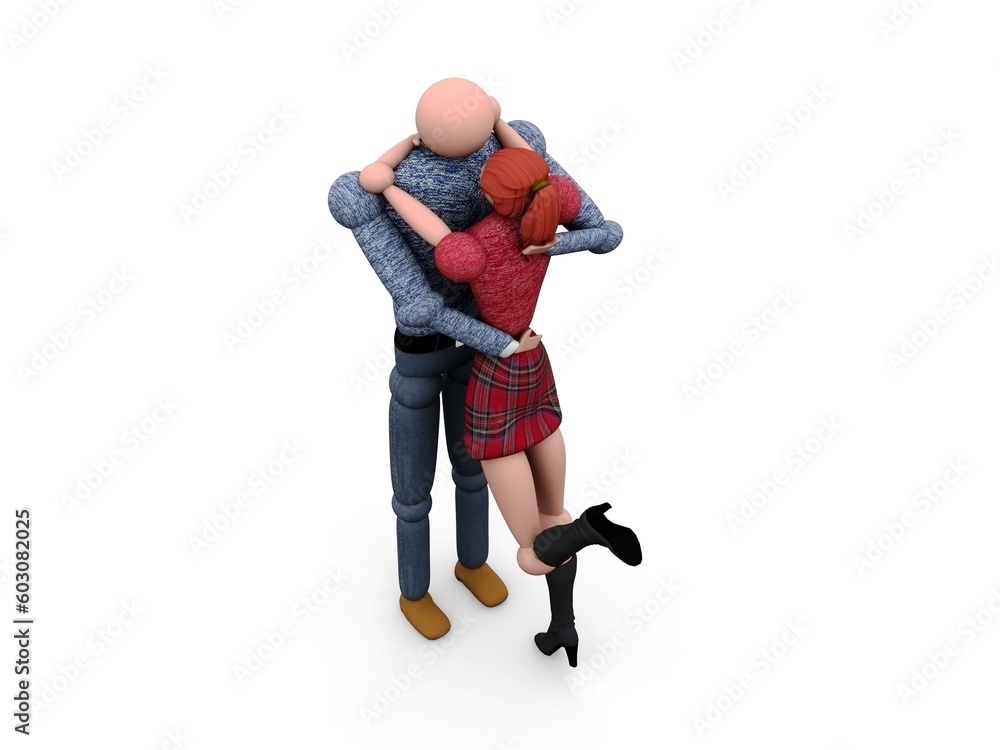 computer generated image of a 3D Couple in love computer generated image of a 3D Couple in love
