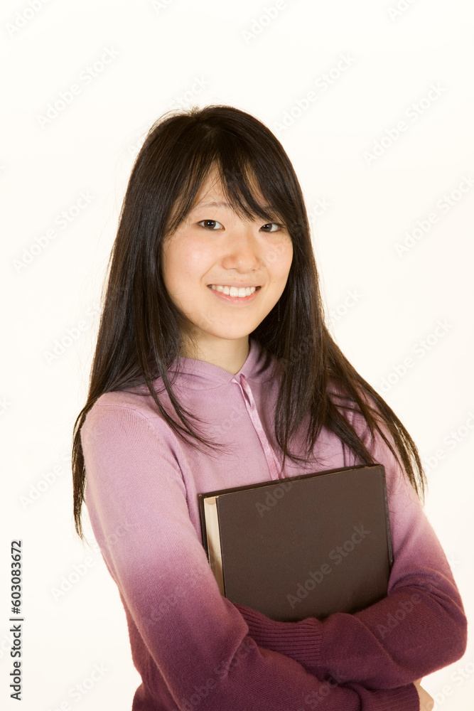 Portrait of Asian tenn getting ready for school Portrait of Asian tenn getting ready for school