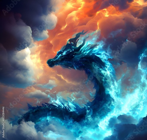 Dragon con nubes