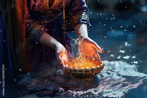 halloween witch in the dark