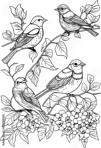 Birds Line Art © Sasikharn