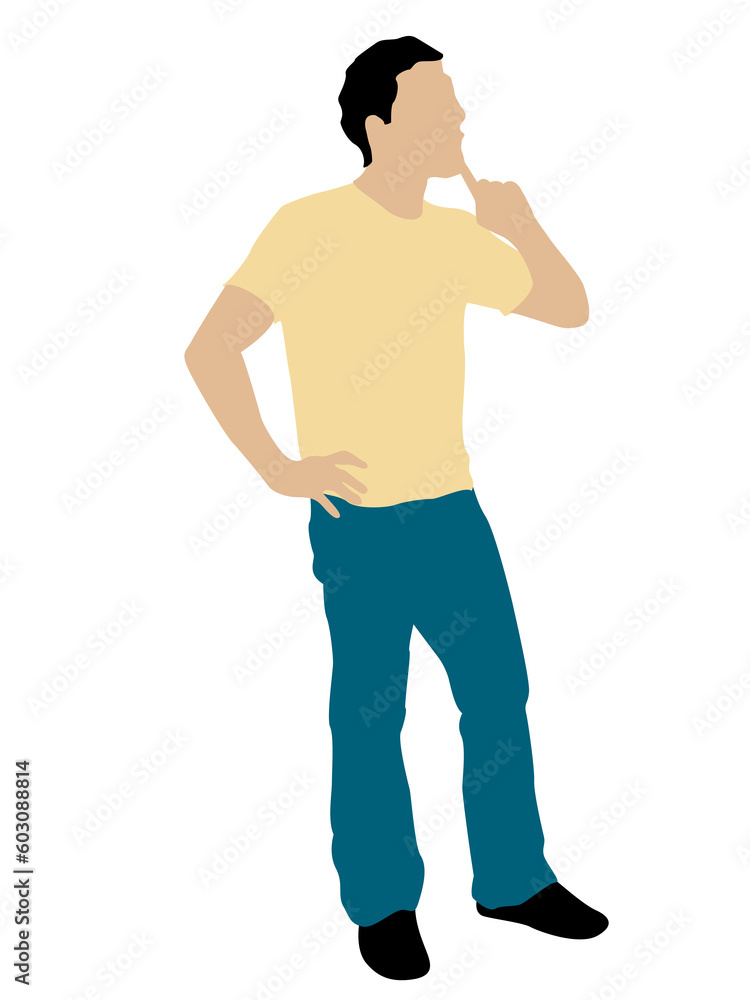 thinking man on isolated background thinking man on isolated background