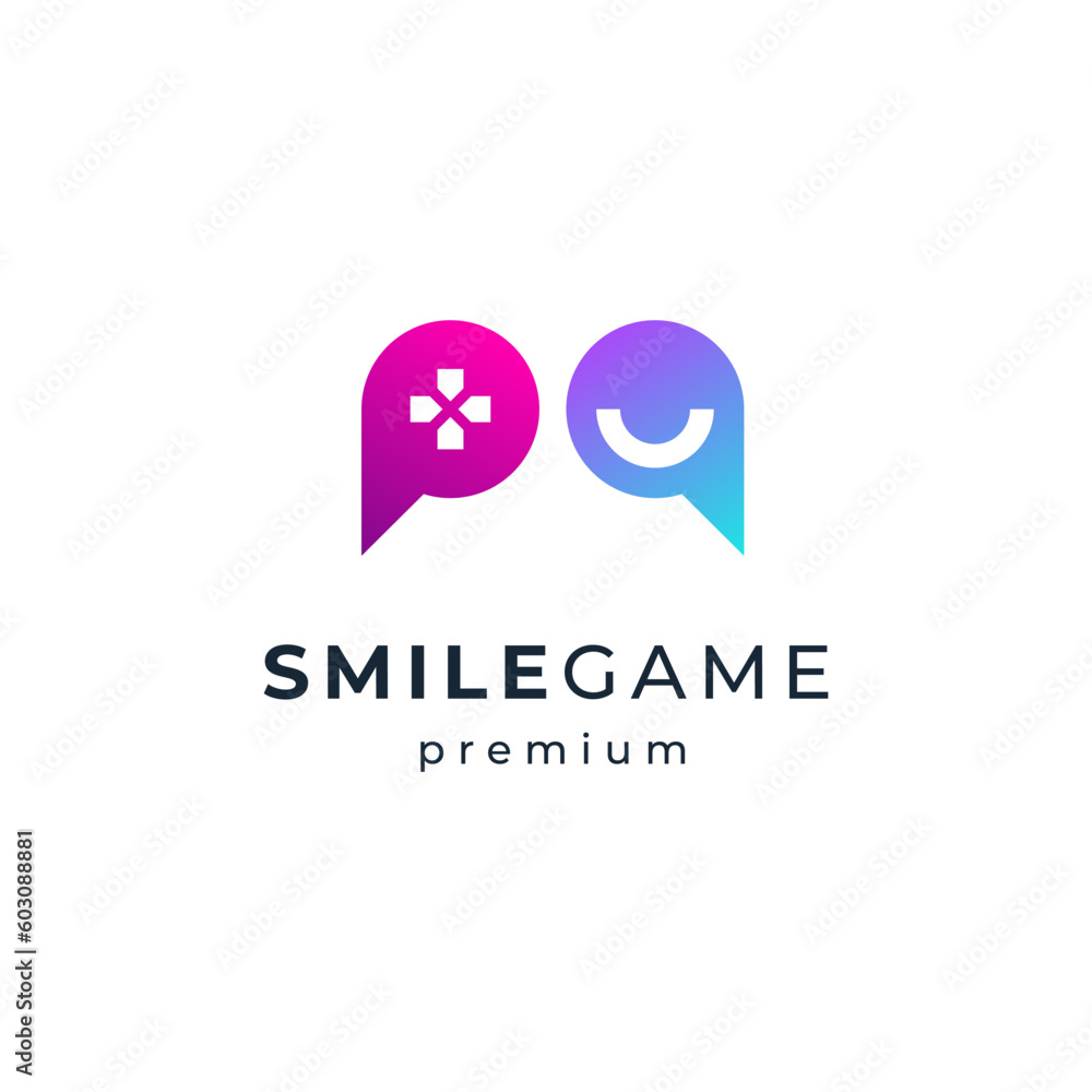 smile console for game streamer or brand logo design