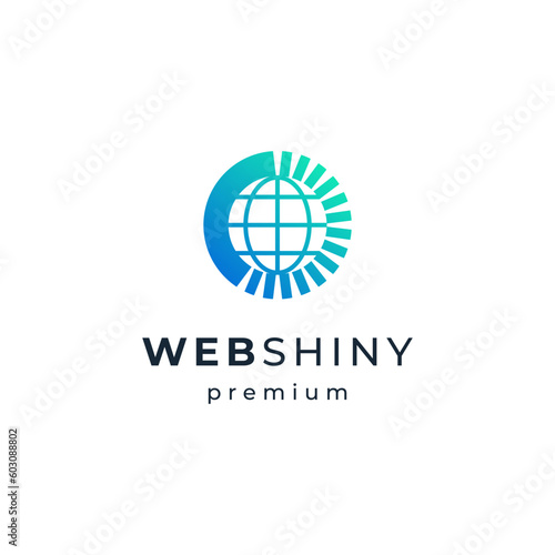 shiny web and internet logo design