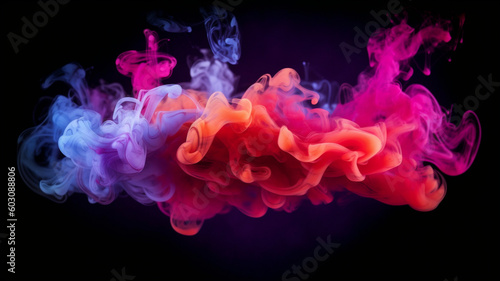 Colorful smoke on a dark background © tiena