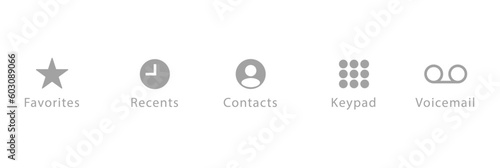 Smart phone communication icon set on transparent background. Vector stock illustration.