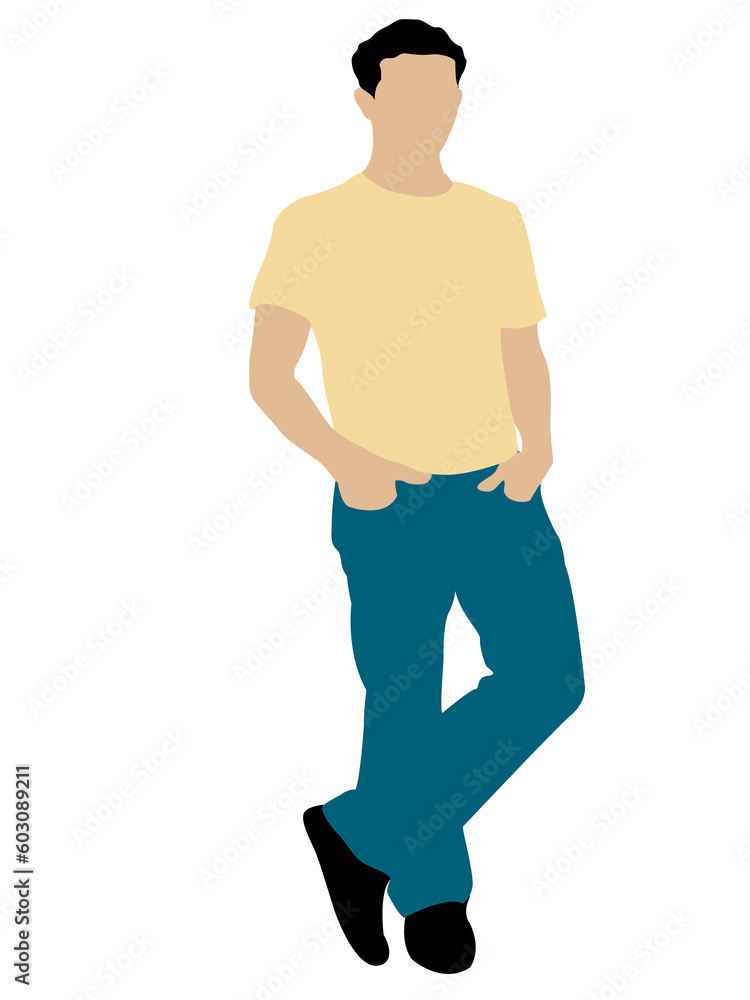 Fototapeta premium posing cool man on isolated background