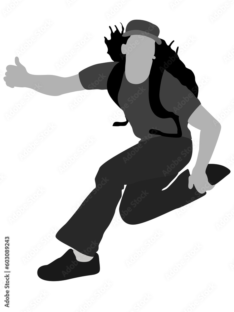 jumping man on isolated white background