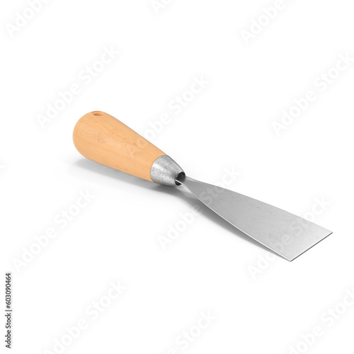 Steel trowel scraper or spatula wood handle