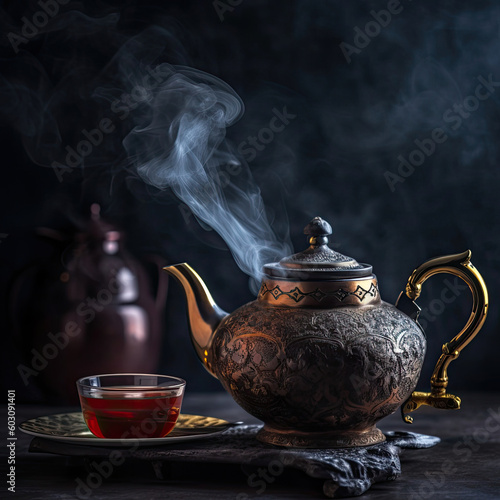 a kettle and a cup of tea