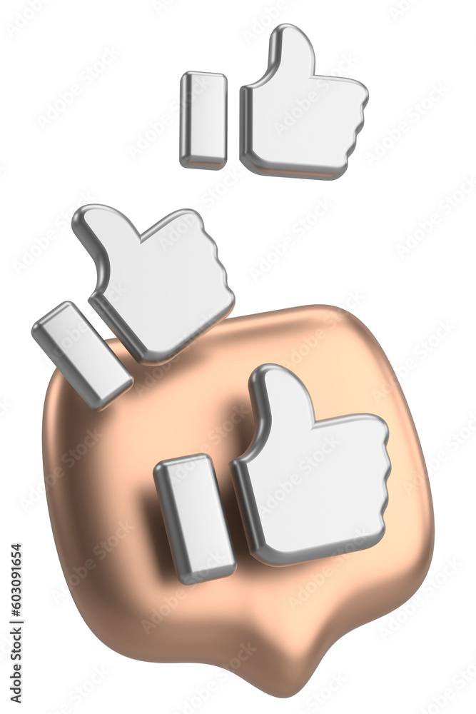 Obraz premium Like button. Like icon. 3D illustration.