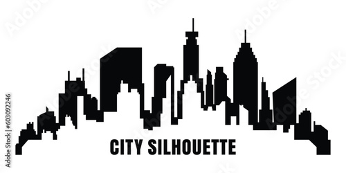 City silhouette. Modern flat city architecture. urban city landscape. Illustrations. 