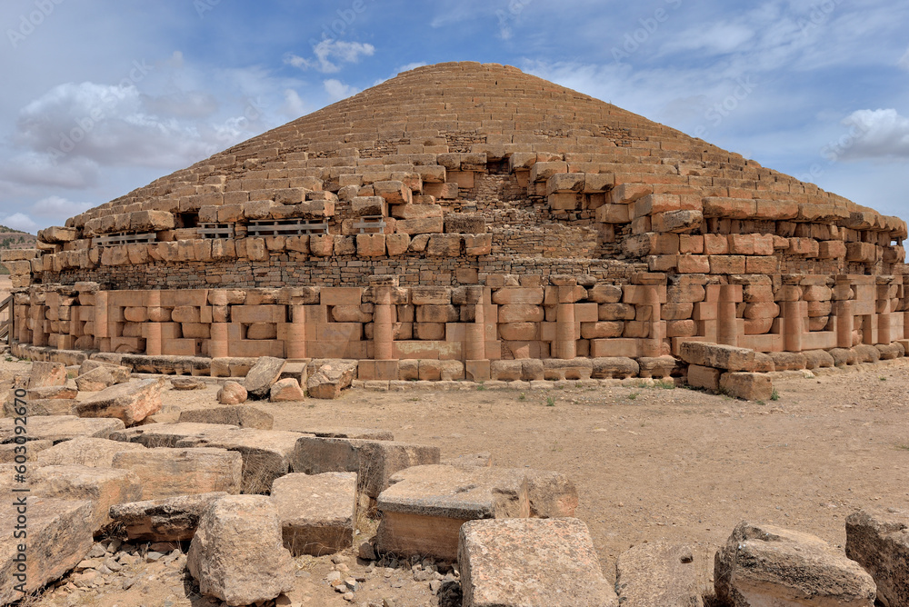 BERBER ROYAL MAUSOLEUM OF MEDGHACEN NEAR THE CITY OF BATNA IN ALGERIA BERBER ROYAL MAUSOLEUM OF MEDGHACEN NEAR THE CITY OF BATNA IN ALGERIA