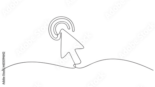 Cursor icon continuous line. Vector illustration.