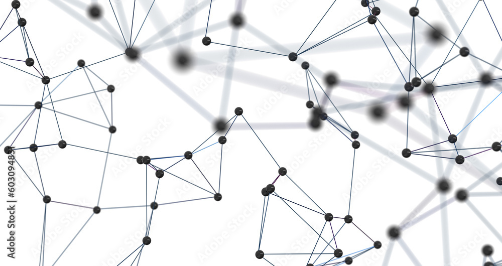 Abstract polygonal space with connecting dots and lines. Dark background. Connection structure. 3d Widescreen Abstract polygonal space with connecting dots and lines. Dark background. Connection structure. 3d Widescreen