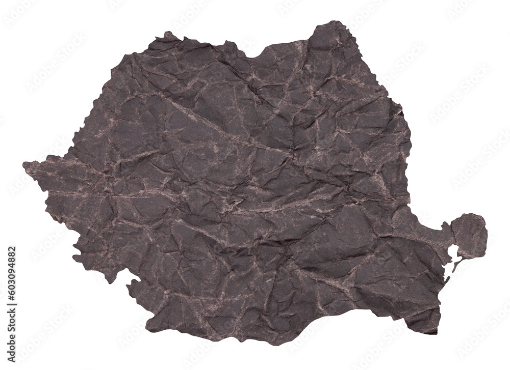 map of Romania on old dark crumpled grunge paper map of Romania on old dark crumpled grunge paper