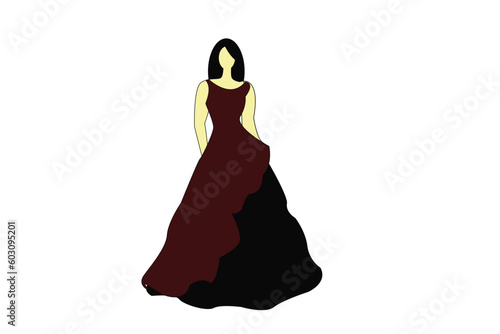 Stylish dress for modern girl silhouette, modern party dress