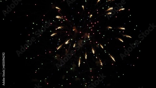 Christmas night fireworks 4k slow motion 