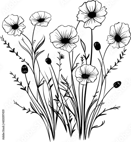 Wildflower Line Art