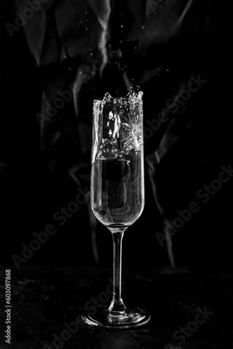 Splash celebrate with glass and toast