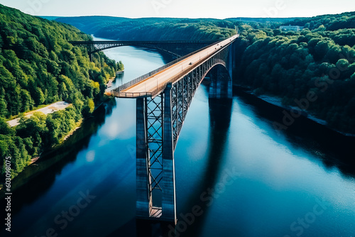 Bird's eye view of the unfinished bridge