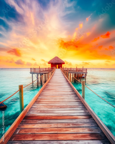 Wooden pier on the sea