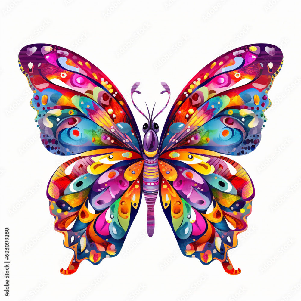 Colorful butterfly in a whitebackground 