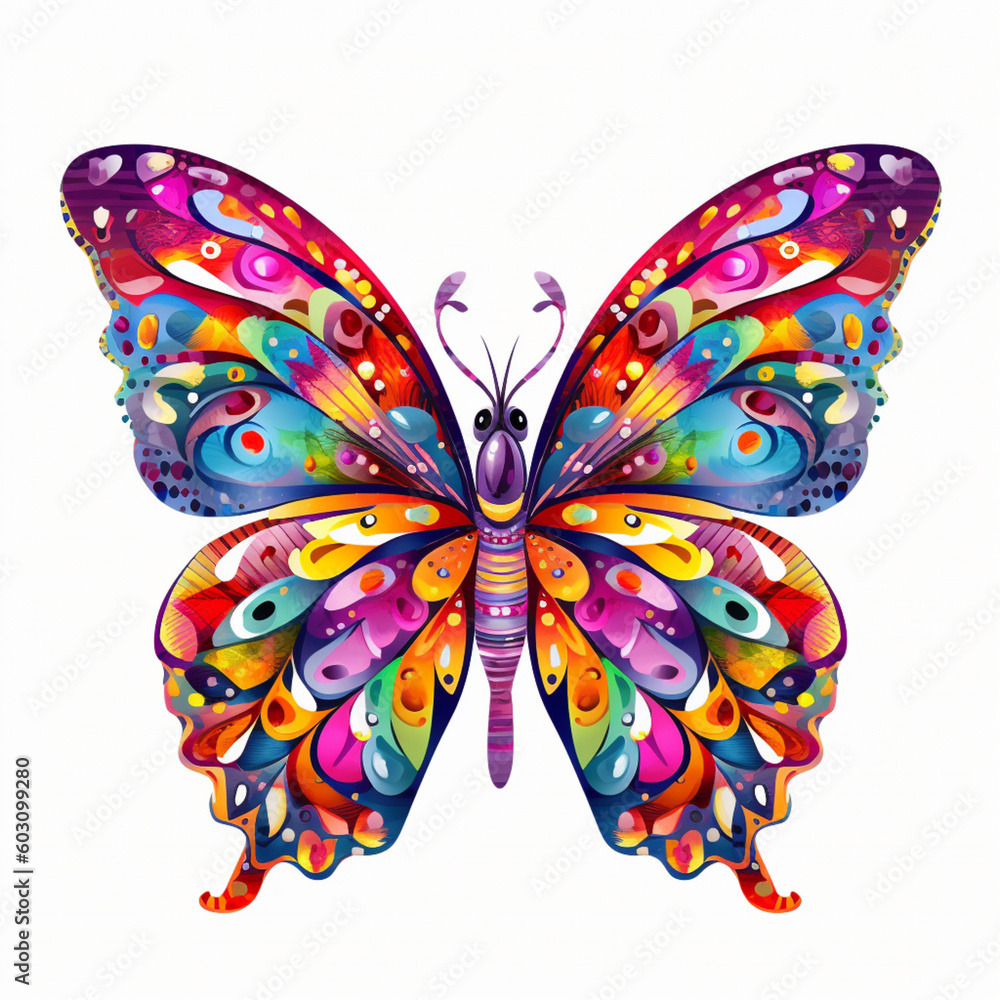 Colorful butterfly in a whitebackground Colorful butterfly in a whitebackground