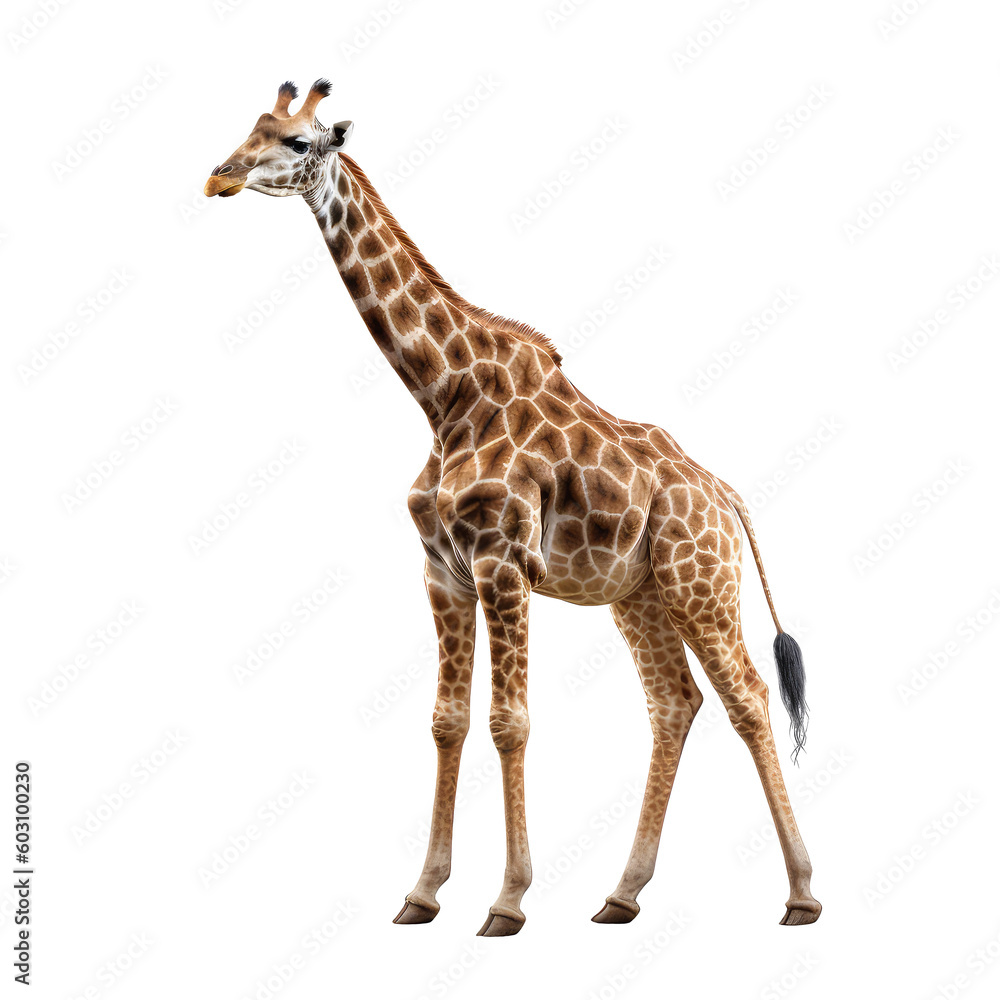 giraffe on a transparant background, PNG, Generative Ai