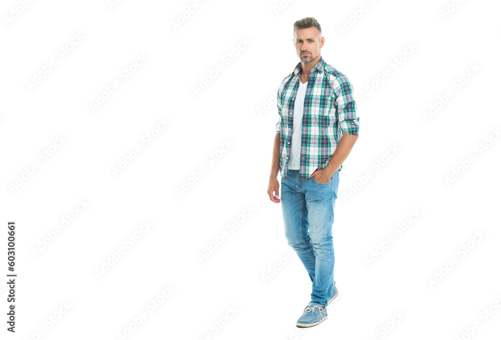 A casual man in a checkered shirt and jeans, advertisement. A cool casual man against white background. A casual man wearing plaid shirt and jeans. A handsome casual man looking confident and stylish A casual man in a checkered shirt and jeans, advertisement. A cool casual man against white background. A casual man wearing plaid shirt and jeans. A handsome casual man looking confident and stylish