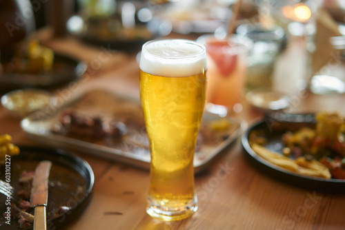 Beer on a restaurant table