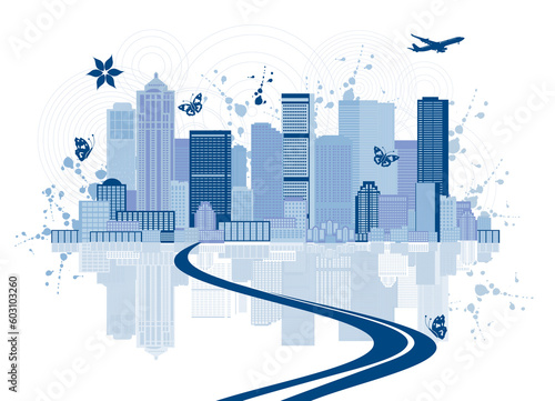 Wallpaper Mural Cityscape background, urban art Torontodigital.ca