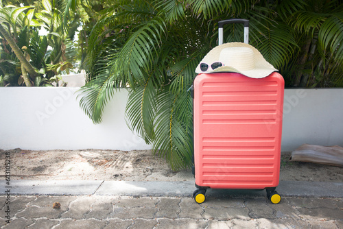 suitcase with hat
 photo