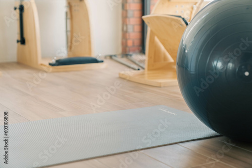 pilates ball in a gym