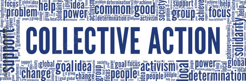 Collective Action word cloud conceptual design isolated on white background.