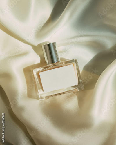 Film Inspired Perfume or Nail Polish Bottle Blank on Silk photo