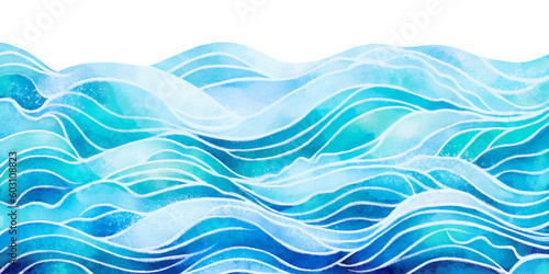 Photo Transparent ocean water wave copy space for text