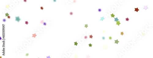 XMAS Banner with colored decoration. Festive border with falling glitter dust and stars.