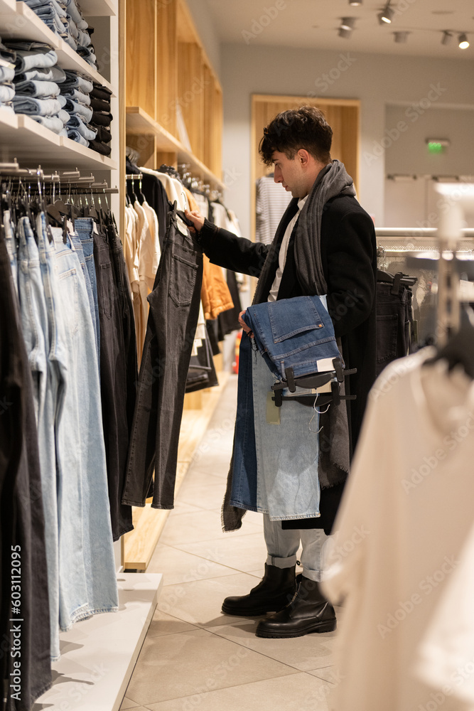 custom made wallpaper toronto digitalYoung adult shopping for clothes at store